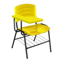 Cadeira Universitária Plástica com Prancheta PLÁSTICA – COR AMARELO 34025 CT Móveis para Escritório