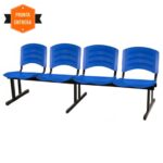 Cadeira Longarina PLASTICA 4 Lugares Cor Azul 33098 CT Móveis para Escritório 8