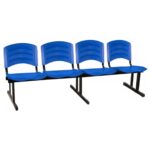 Cadeira Longarina PLASTICA 4 Lugares Cor Azul 33098 CT Móveis para Escritório 9