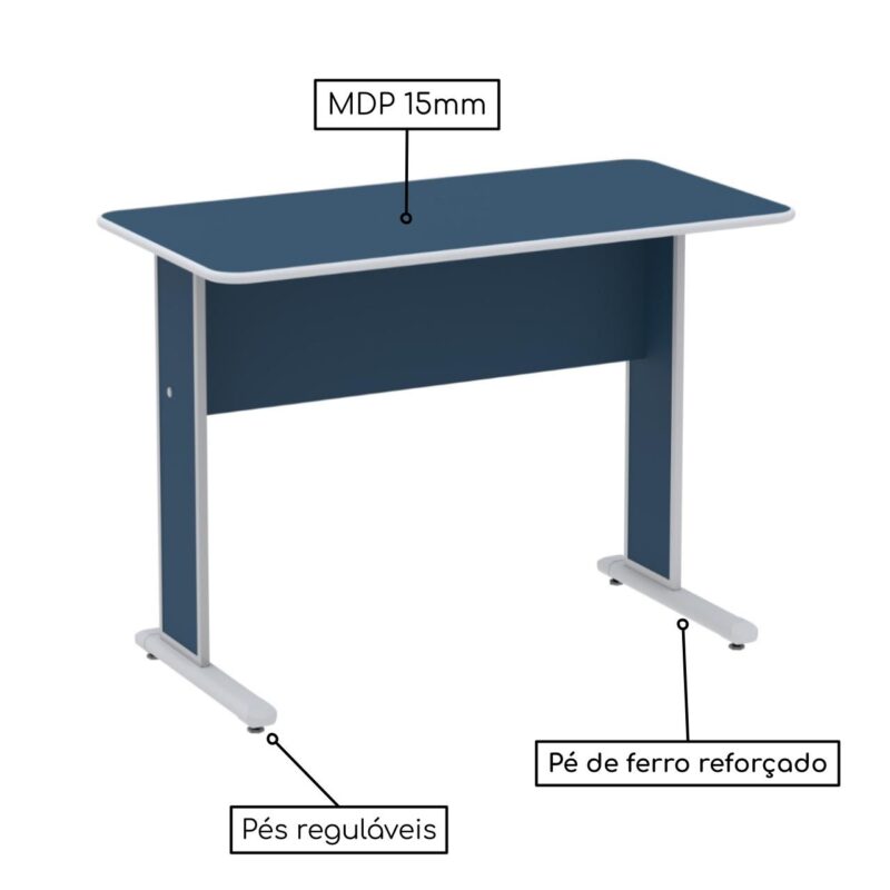 Mesa Escritório 0,90×0,60m – Cor Azul 44083 CT Móveis para Escritório 4