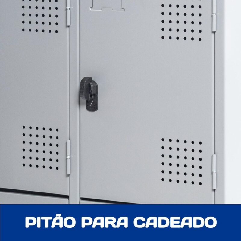 Armário Roupeiro de Aço c/ 12 Portas PEQUENAS – 1,95×0,92×0,40m – SA – CZ/CZ – 14001 CT Móveis para Escritório 6