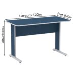 Mesa Escritório 1,20×0,60m c/ Gavetas – Cor Azul – 44085 CT Móveis para Escritório 10