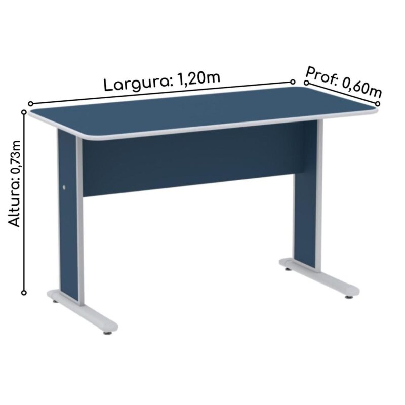 Mesa Escritório 1,20×0,60m c/ Gavetas – Cor Azul – 44085 CT Móveis para Escritório 5