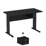 Mesa Escritório 1,20×0,60m c/ Gavetas – Cor Preto – 44090 CT Móveis para Escritório 7