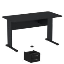 Mesa Escritório 1,50×0,60m c/ Gavetas – Cor Preto – 44093 CT Móveis para Escritório