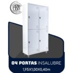 Roupeiro de Aço INSALUBRE com 04 Portas – 1,95×1,00×0,40m – CZ/CZ – SA – 14006 CT Móveis para Escritório 5