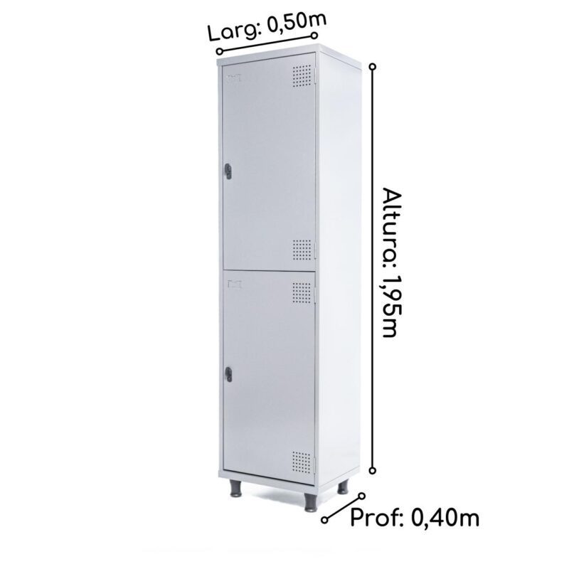 Roupeiro de Aço INSALUBRE c/ 02 Portas – 1,95×0,50×0,40m – CZ/CZ – SA – 14005 CT Móveis para Escritório 4