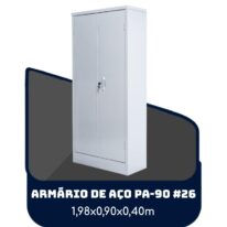 Armário de Aço PA 90 #26 – 1,98×0,90×0,40m – SA – 13120 CT Móveis para Escritório