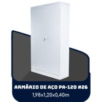 Armário de Aço PA 120 #26 – 1,98×1,20×0,40m – SA – 13121 CT Móveis para Escritório