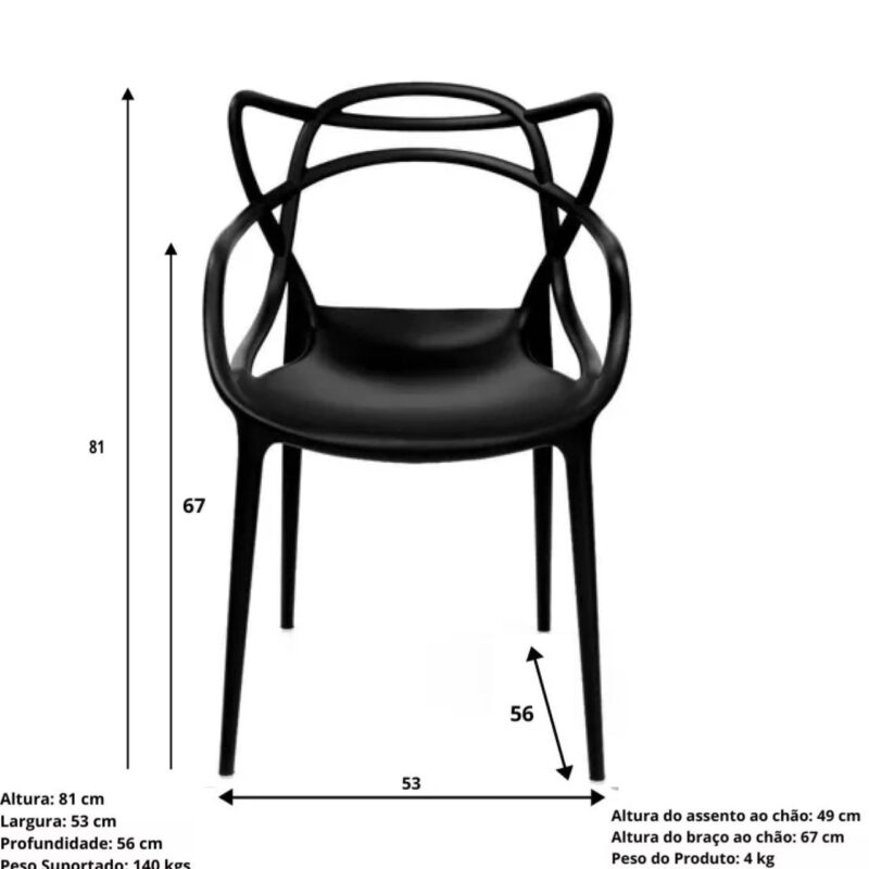 Cadeira Interlocutor OSLO para Escritório ou Jantar – Polipropileno – Cor Preto – 48005 CT Móveis para Escritório 5