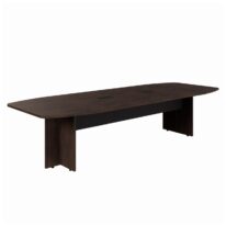 Mesa de Reunião Diretoria ABAULADA – 2,80×1,20m MARSALA/PRETO – 21016 CT Móveis para Escritório