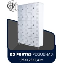 Roupeiro de Aço 20 portas Pequenas – 1,95×1,25×0,40m – CZ/CZ – SA – 14004 CT Móveis para Escritório