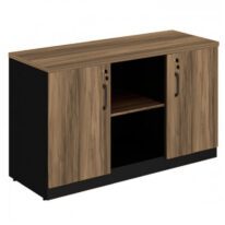 Armário Baixo Credenza – 1,20×0,74X0,45m NOGAL SEVILHA/PRETO – 21412 CT Móveis para Escritório