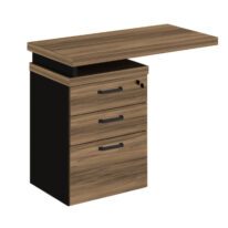 Mesa AUXILIAR c/ 03 Gavetas Pedestal NOGAL SEVILHA/PRETO – 21421 CT Móveis para Escritório