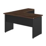 Mesa em L (Mesa 1,35m + Mesa Auxiliar) – S/ Gavetas MARSALA/PRETO – 25422 CT Móveis para Escritório 7