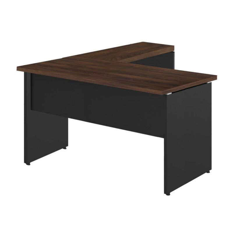 Mesa em L (Mesa 1,35m + Mesa Auxiliar) – S/ Gavetas MARSALA/PRETO – 25422 CT Móveis para Escritório 3