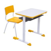 Kit Escolar Individual AMARELO – (Mesa e Cadeira) – JUVENIL – MDF – COR AMARELO – 40094 CT Móveis para Escritório