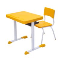 Kit Escolar Individual – (Mesa e Cadeira) – JUVENIL 06 a 09 Anos COR AMARELO – 41083 CT Móveis para Escritório