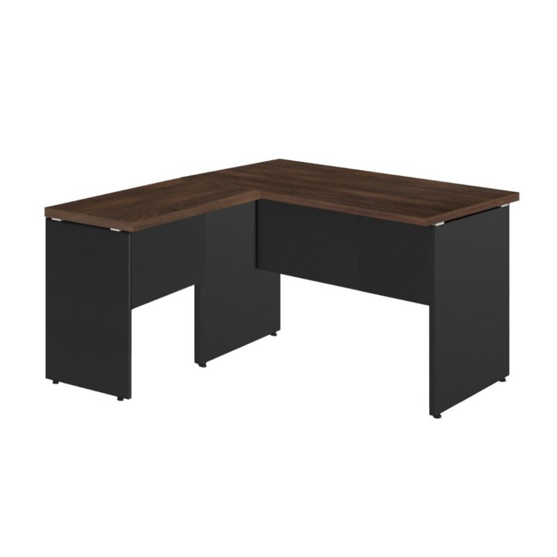 Mesa em L (Mesa 1,35m + Mesa Auxiliar) – S/ Gavetas MARSALA/PRETO – 25422 CT Móveis para Escritório 4