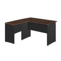 Mesa em L (Mesa 1,35m + Mesa Auxiliar) – S/ Gavetas MARSALA/PRETO – 25422 CT Móveis para Escritório