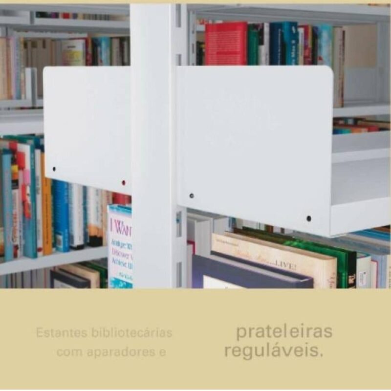 Estante Biblioteca de PAREDE com 06 Bandejas – 1,98×0,92×0,30m – NOBRE – 11108 CT Móveis para Escritório 5