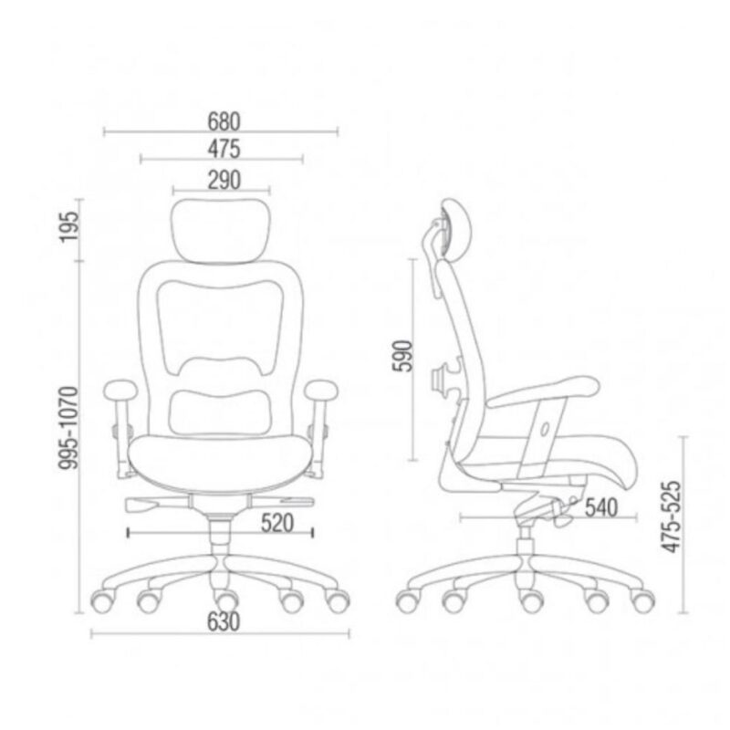 Poltrona Presidente TELA – MK-4002 – New Ergon – Cor Preta – 30014 CT Móveis para Escritório 5