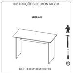 Mesa de Escritório 1,50×0,60m Sem Gavetas NOGAL SEVILHA/PRETO – 21472 CT Móveis para Escritório 10