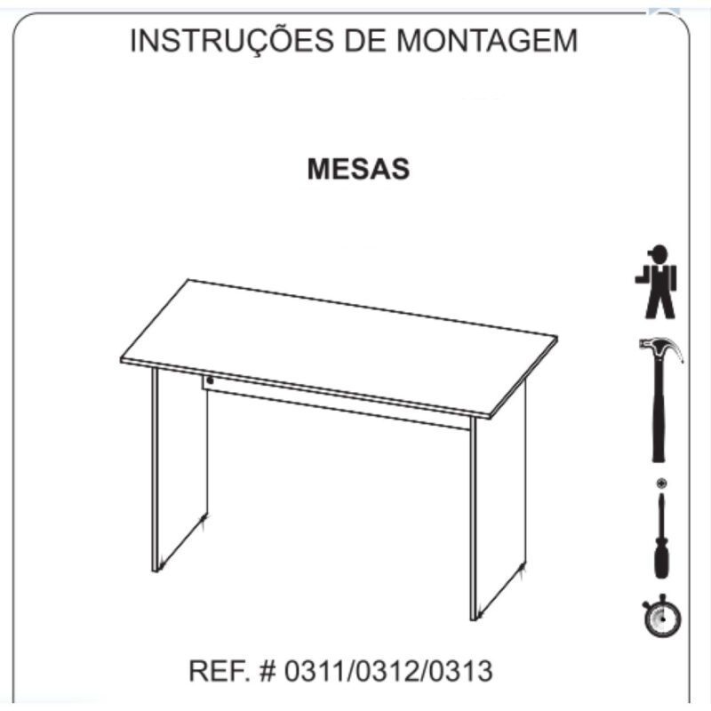 Mesa de Escritório 1,50×0,60m Sem Gavetas NOGAL SEVILHA/PRETO – 21472 CT Móveis para Escritório 4