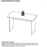 Mesa de Escritório 1,50×0,60m Sem Gavetas NOGAL SEVILHA/PRETO – 21472 CT Móveis para Escritório 12