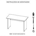 Mesa de Escritório com Gavetas 1,20×0,60m NOGAL SEVILHA/PRETO – 21471 CT Móveis para Escritório 14