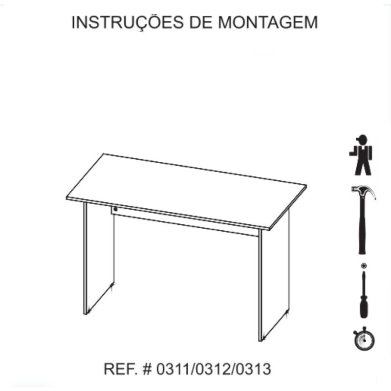 Mesa de Escritório com Gavetas 1,20×0,60m NOGAL SEVILHA/PRETO – 21471 CT Móveis para Escritório 7