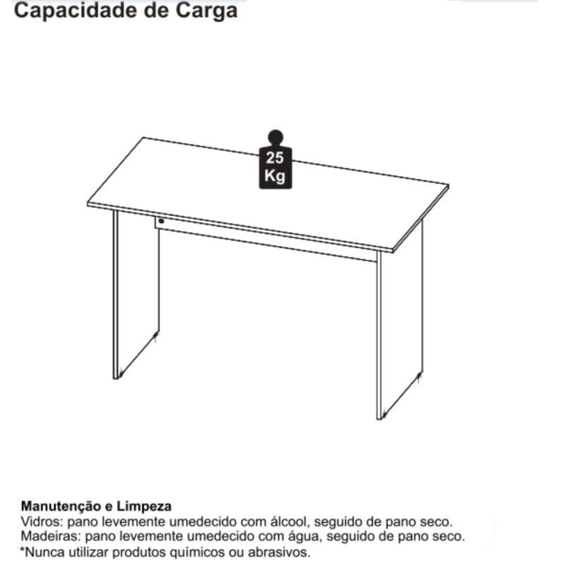 Mesa de Escritório com Gavetas 1,20×0,60m NOGAL SEVILHA/PRETO – 21471 CT Móveis para Escritório 6