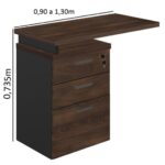 Mesa AUXILIAR c/ 03 Gavetas Pedestal MARSALA/PRETO – 51017 CT Móveis para Escritório 8