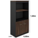 Armário Alto SEMI-ABERTO com 02 Portas – 1,60×0,80×0,45m MARSALA / PRETO – 51014 CT Móveis para Escritório 9