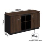 Armário Baixo GOLD Credenza – 1,60×0,72×0,45m MARSALA/PRETO – 23501 CT Móveis para Escritório 7