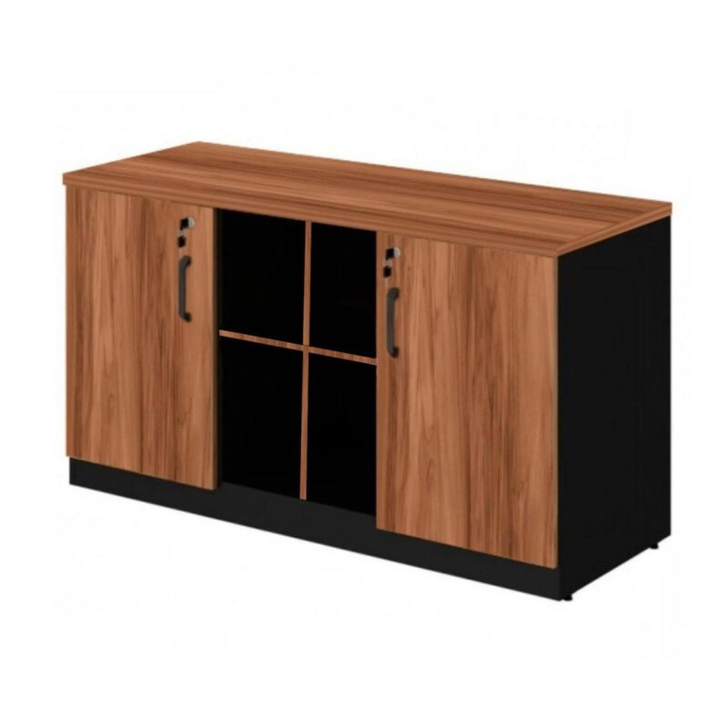 Armário Baixo GOLD Credenza ESPECIAL – 1,60×0,72×0,45m NOGALSEVILHA / PRETO – 23502 CT Móveis para Escritório 4