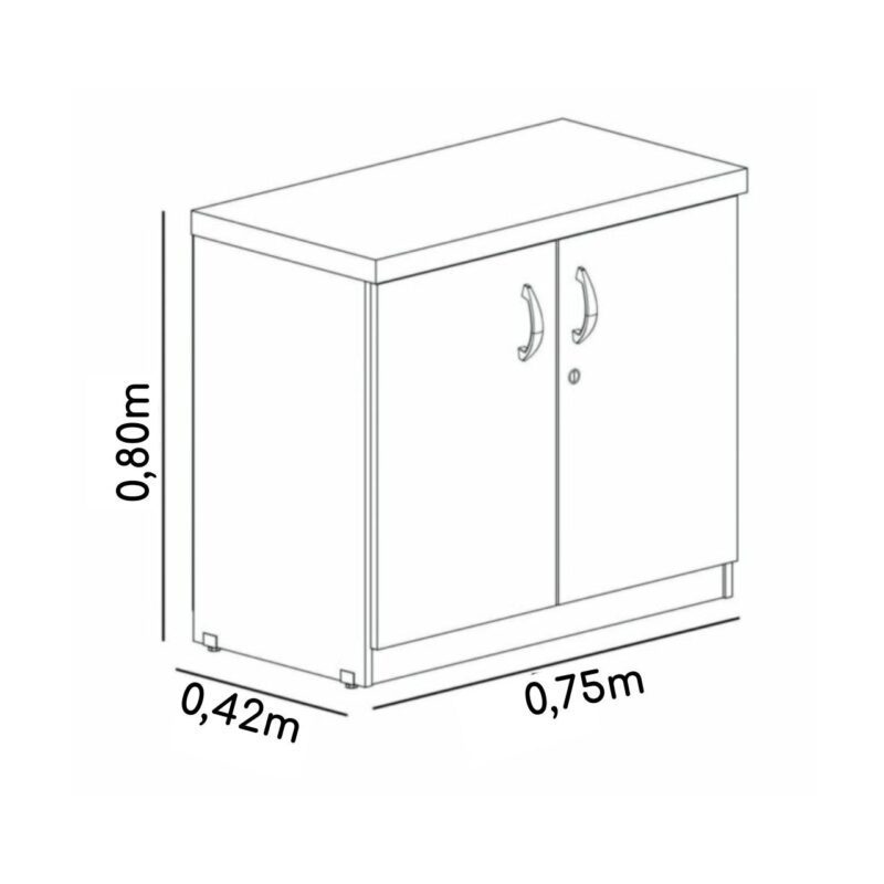 Armário Baixo com 02 Portas – 0,80×0,42×0,75m – PMD – AZU/CZ – 44103 CT Móveis para Escritório 3