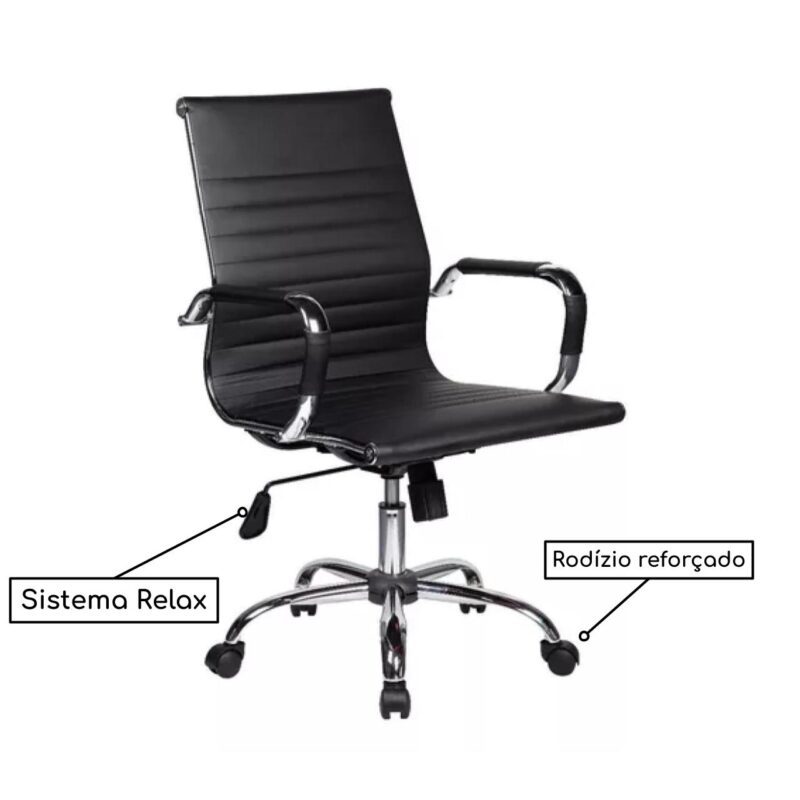 Cadeira DIRETOR Charles Eames Esteirinha – PRETO – PMD – 32887 CT Móveis para Escritório 5