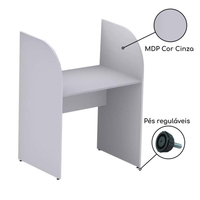 Baia INICIAL para Atendimento 1,20×0,80×0,60mCINZA/CINZA – 24010 CT Móveis para Escritório 3