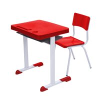 Kit Escolar Individual – (Mesa e Cadeira) – JUVENIL 06 a 09 Anos COR VERMELHO – 41082 CT Móveis para Escritório