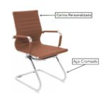 Cadeira Presidente Charles Eames Esteirinha FIXA – CARAMELO – 32884 CT Móveis para Escritório 7