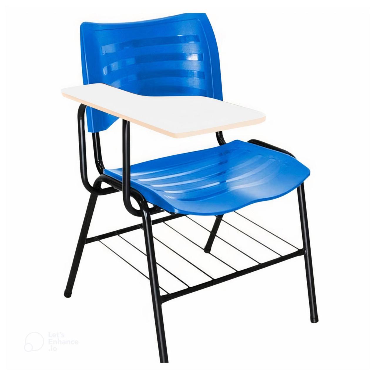 Cadeira Universitária Plástica Prancheta MDF – COR AZUL – MRPLAST – 34013 CT Móveis para Escritório