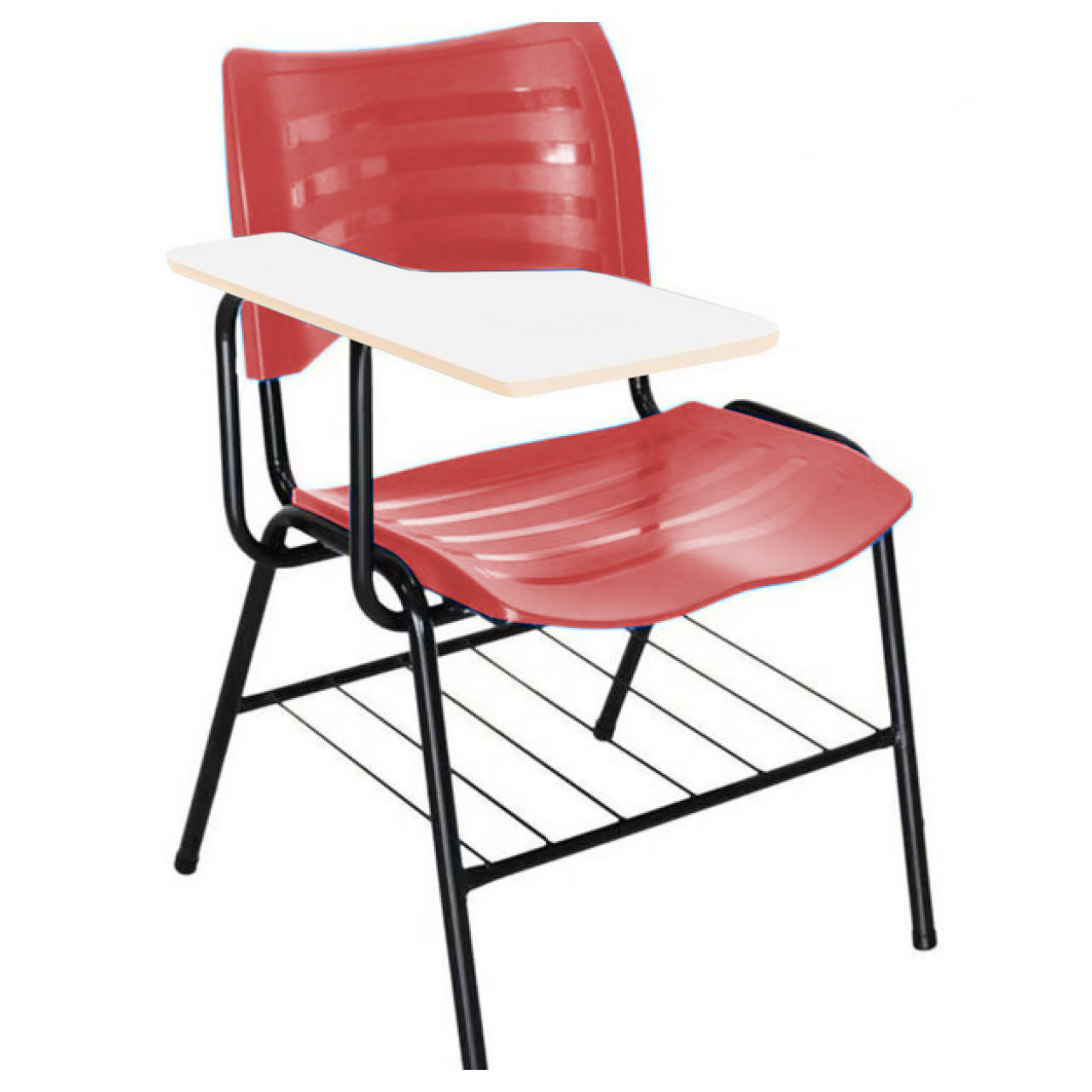 Cadeira Universitária Plástica Prancheta MDF – COR VERMELHO – MRPLAST – 34011 CT Móveis para Escritório