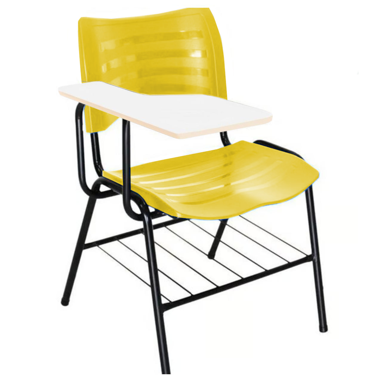 Cadeira Universitária Plástica Prancheta MDF – COR AMARELO – MRPLAST – 34010 CT Móveis para Escritório