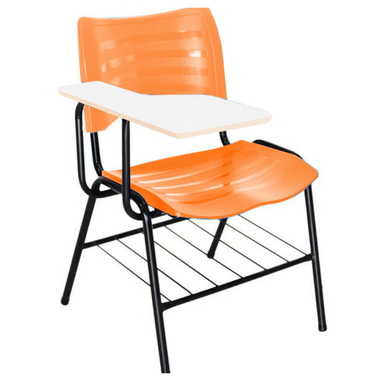 Cadeira Universitária Plástica Prancheta MDF – COR LARANJA – MRPLAST – 34009 CT Móveis para Escritório