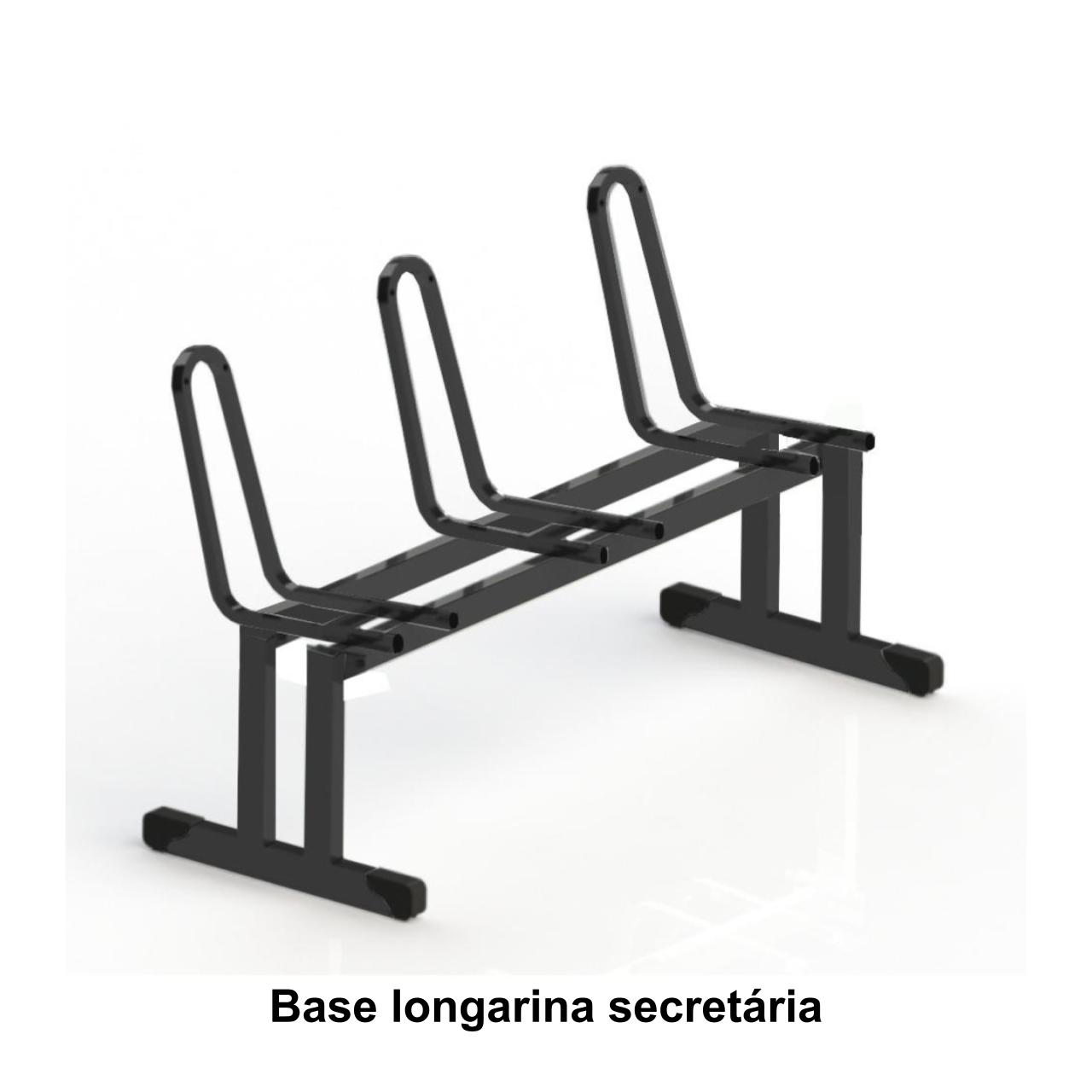 Estrutura da Longarina de 03 Lugares SECRETÁRIA – COR PRETO – PMD – 38041 CT Móveis para Escritório