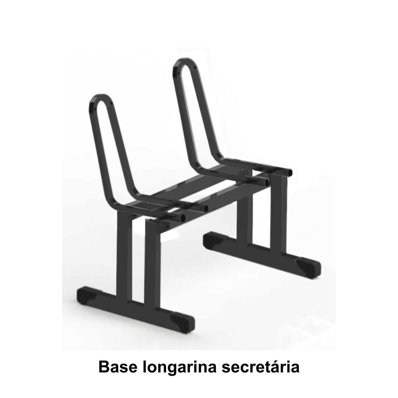 Estrutura da Longarina de 02 Lugares SECRETÁRIA – COR PRETO – PMD – 38040 CT Móveis para Escritório