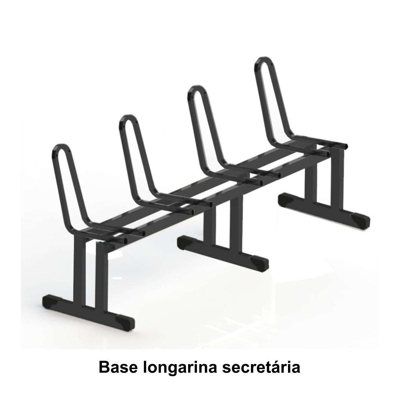 Estrutura da Longarina de 04 Lugares SECRETÁRIA – COR PRETO – PMD – 38042 CT Móveis para Escritório