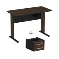 Mesa Escritório 1,50×0,60m 15MM – C/ 02 GAVETAS – MTC – MARSALA / PRETO – 23603 CT Móveis para Escritório