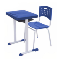 Kit Escolar Individual AZUL – (Mesa e Cadeira) – ADULTO – TAMPO PLÁSTICO – COR AZUL – REALPLAST – 54004 CT Móveis para Escritório